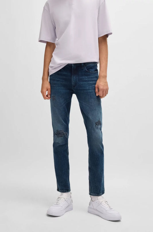 JEANS HUGO 734 SLIM DÉLAVÉ